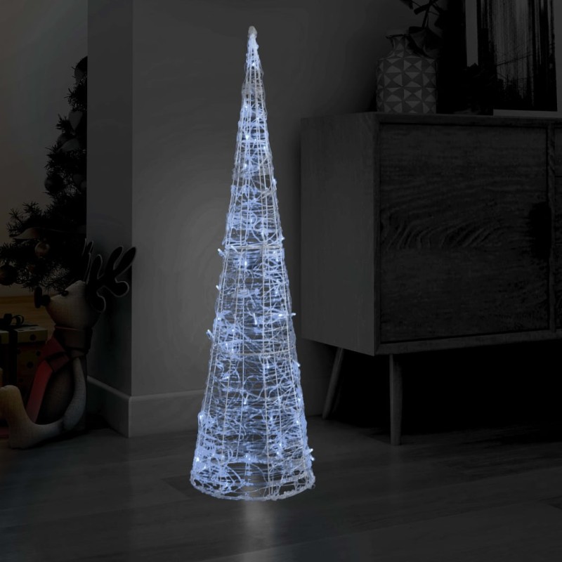 Pirâmide iluminação decorativa LEDs acrílico 120 cm branco frio-Luzes de Natal-Home Retail