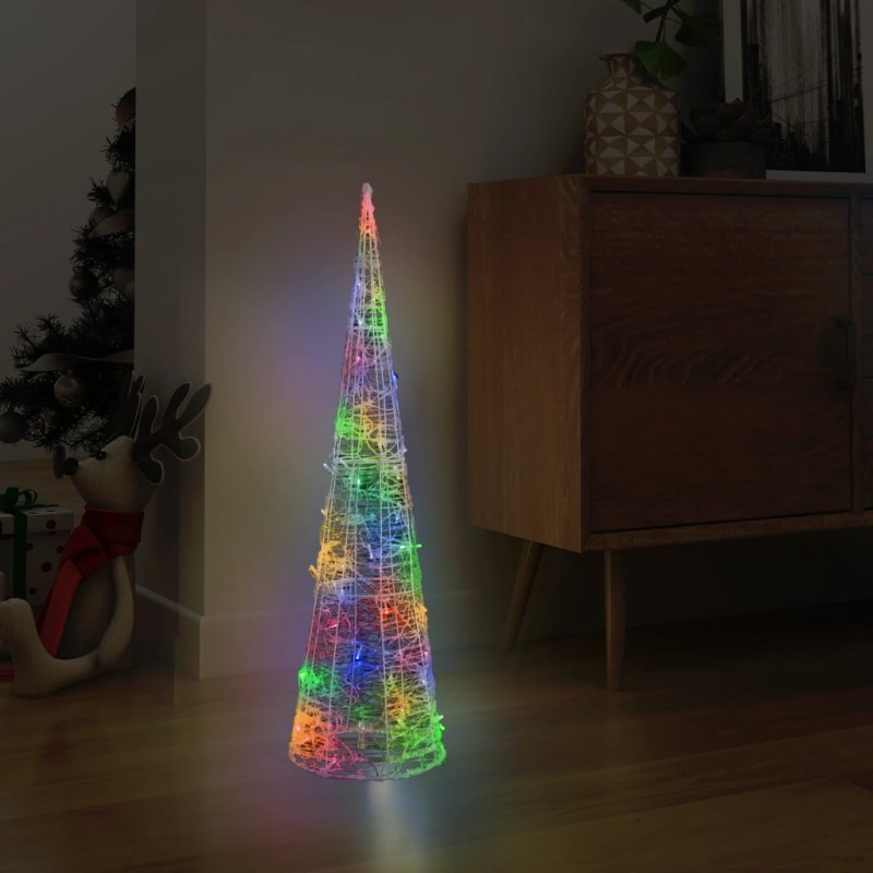 Pirâmide de iluminação decorat. c/ LEDs acrílico 90 cm colorido-Luzes de Natal-Home Retail