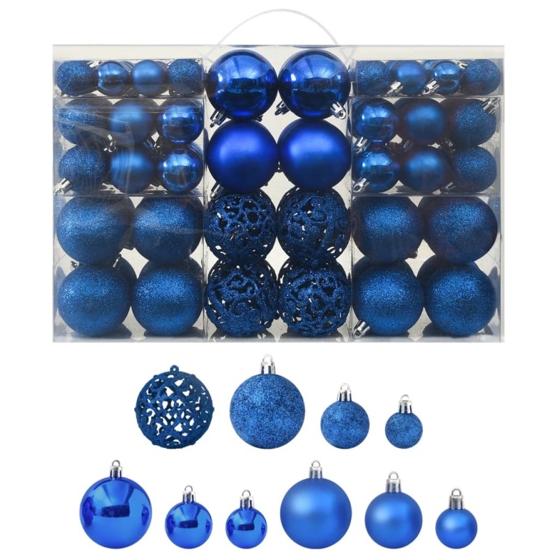 Conjunto de bolas de natal 100 pcs azul-Enfeites do Feriados-Home Retail