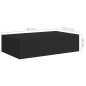 Prateleiras de parede com gavetas 2 pcs MDF 40x23,5x10 cm preto