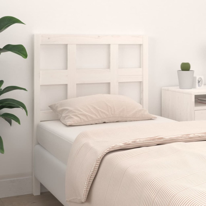 Cabeceira de cama 80,5x4x100 cm madeira de pinho maciça branco-Cabeceiras e estribos de camas-Home Retail