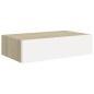 Prateleiras parede + gavetas 2pcs MDF 40x23,5x10cm carv./branco