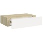 Prateleiras parede + gavetas 2pcs MDF 40x23,5x10cm carv./branco