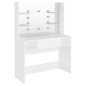 Mesa de maquilhagem c/ luzes LED 100x40x135 cm MDF branco