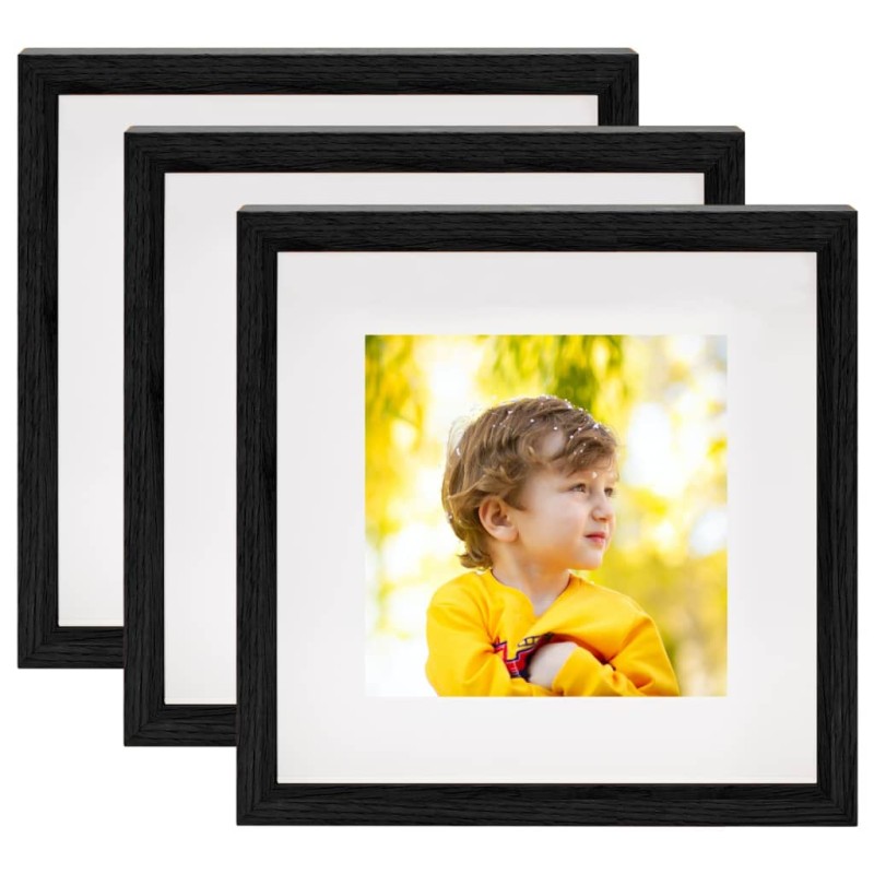 Molduras 3D 3 pcs 23x23 cm para fotografia de 13x13 cm preto-Porta-retratos-Home Retail