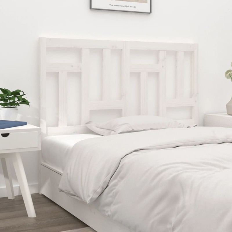 Cabeceira de cama 140,5x4x100 cm madeira de pinho maciça branco-Cabeceiras e estribos de camas-Home Retail