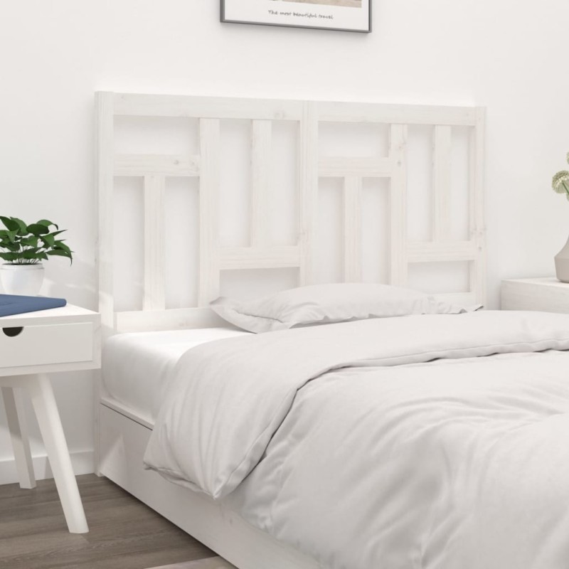 Cabeceira de cama 205,5x4x100 cm madeira de pinho maciça branco-Cabeceiras e estribos de camas-Home Retail