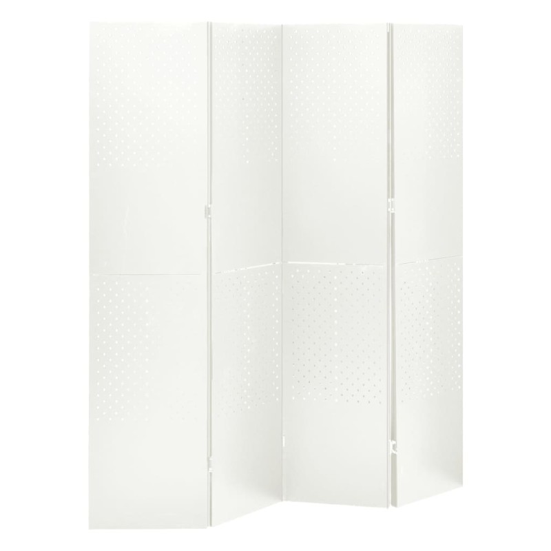 Divisória de quarto com 4 painéis aço 160x180 cm branco-Biombos-Home Retail