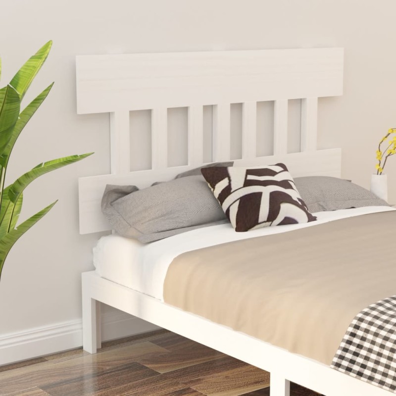 Cabeceira de cama 183,5x3x81 cm pinho maciço branco-Cabeceiras e estribos de camas-Home Retail