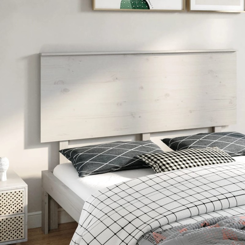 Cabeceira de cama 154x6x82,5 cm pinho maciço branco-Cabeceiras e estribos de camas-Home Retail