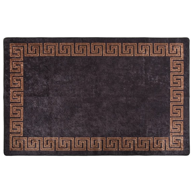 Tapete lavável antiderrapante 160x230 cm preto e dourado-Tapetes-Home Retail