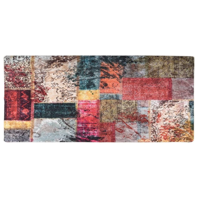 Tapete lavável antiderrapante 80x300 cm patchwork multicor-Tapetes-Home Retail