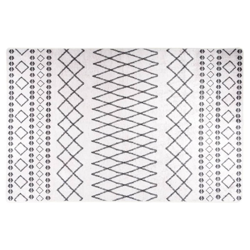 Tapete lavável antiderrapante 160x230 cm preto e branco-Tapetes-Home Retail