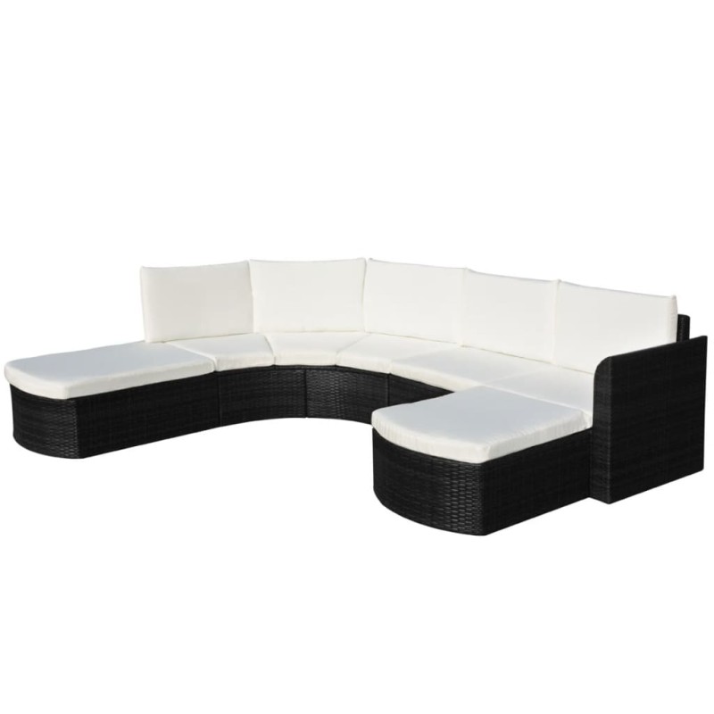 Conjunto de sofás de jardim 16 pcs vime preto-Conjuntos de jardim-Home Retail