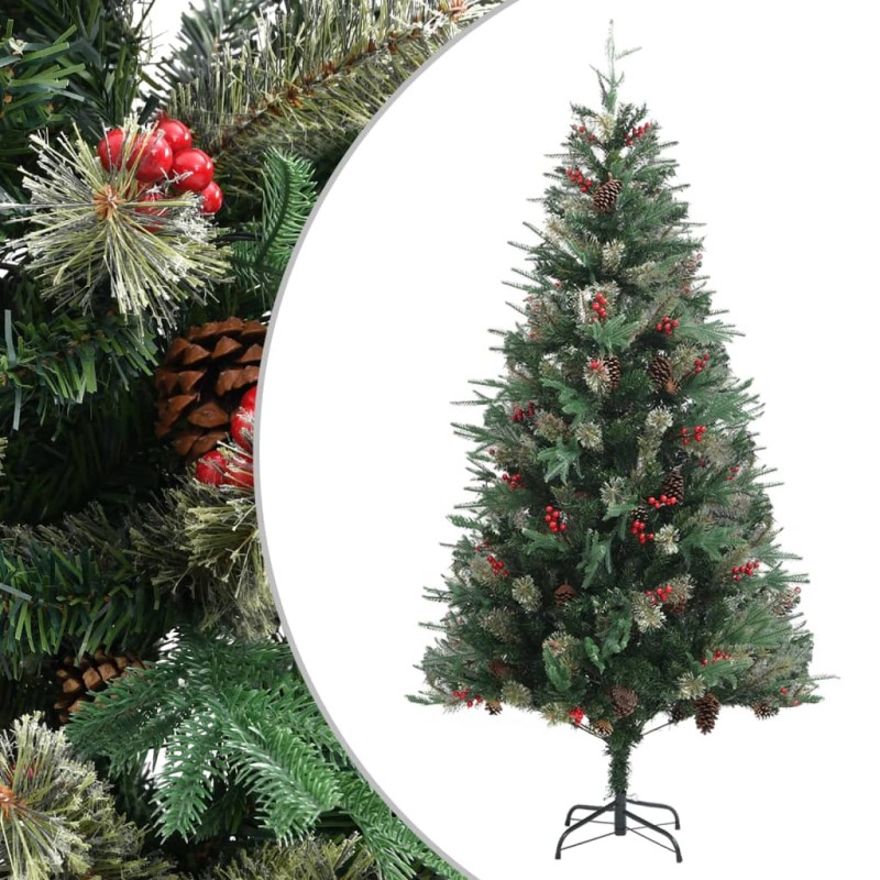 Árvore de Natal com pinhas 225 cm PVC e PE verde-Árvores de Natal-Home Retail