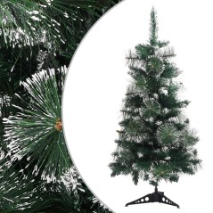 Árvore de Natal artificial c/ suporte 90 cm PVC verde e branco