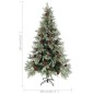 Árvore de Natal com pinhas 195 cm PVC e PE verde e branco