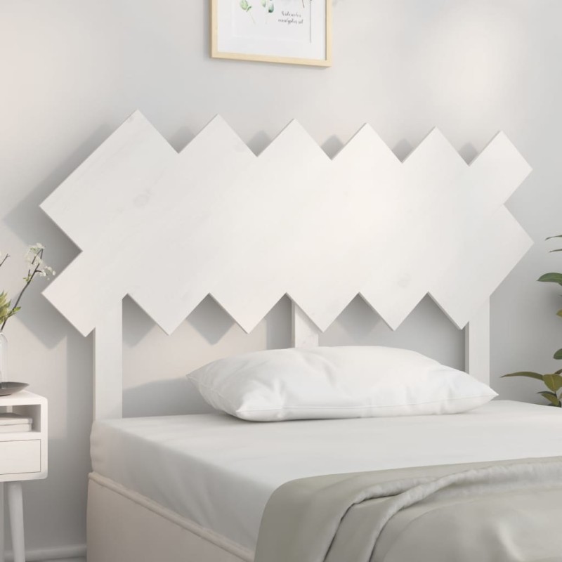 Cabeceira de cama122,5x3x80,5 cm madeira de pinho maciça branco-Cabeceiras e estribos de camas-Home Retail