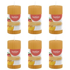 Bolsius Velas cilíndricas perfumadas c/ nervuras 6 pcs manga 120x58 mm