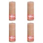 Bolsius Velas rústicas cilíndricas Shine 4pcs 190x68mm rosa nublado