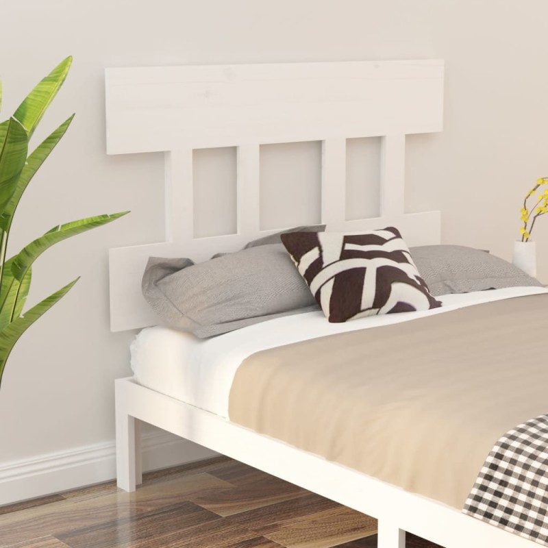 Cabeceira de cama 93,5x3x81 cm pinho maciço branco-Cabeceiras e estribos de camas-Home Retail