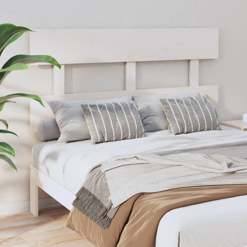 Cabeceira de cama 144x3x81 cm pinho maciço branco-Cabeceiras e estribos de camas-Home Retail