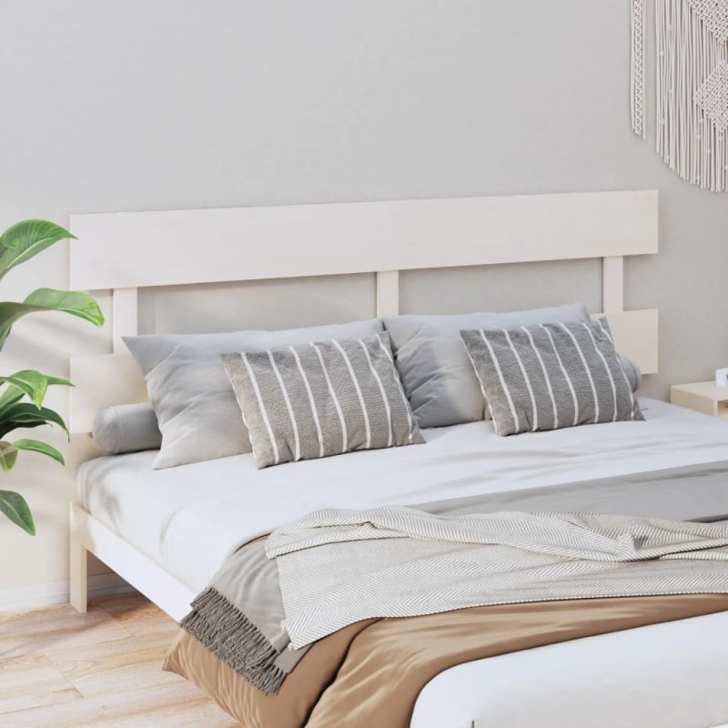 Cabeceira de cama 184x3x81 cm pinho maciço branco-Cabeceiras e estribos de camas-Home Retail