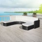 Conjunto de sofás de jardim 16 pcs vime preto