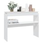 Mesa consola 102x30x80 cm derivados madeira branco brilhante