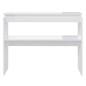 Mesa consola 102x30x80 cm derivados madeira branco brilhante