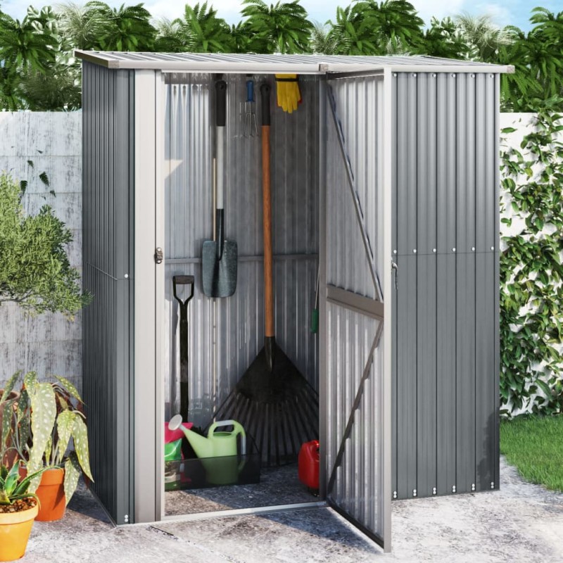 Abrigo de jardim 180,5x97x209,5 cm aço galvanizado cinzento-Abrigos-Home Retail