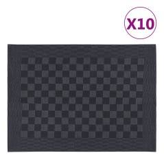 Panos de cozinha 10 pcs 50x70 cm algodão preto e cinzento - vidaXL ...