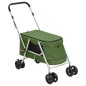 Carrinho dobrável para cães 100x49x96 cm tecido linho verde