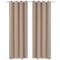 Cortinas blackout 2 pcs com ilhós de metal 135x175 cm creme