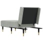 Chaise longue veludo cinzento-claro