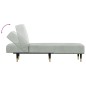 Chaise longue veludo cinzento-claro