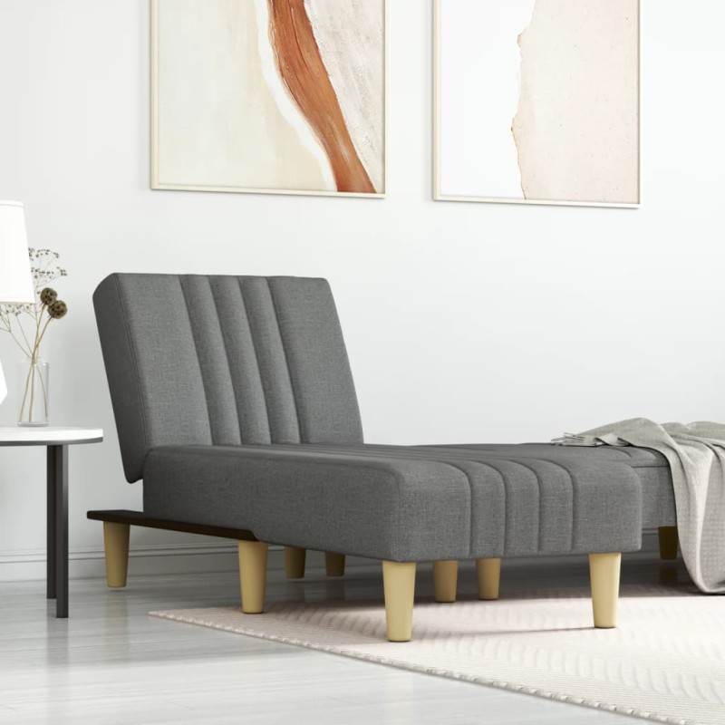 Chaise longue tecido cinzento-escuro-Cadeiras de descanso-Home Retail