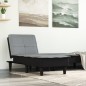 Chaise longue tecido cinzento-claro