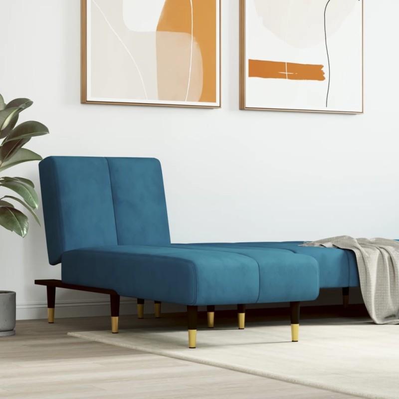 Chaise longue veludo azul-Cadeiras de descanso-Home Retail