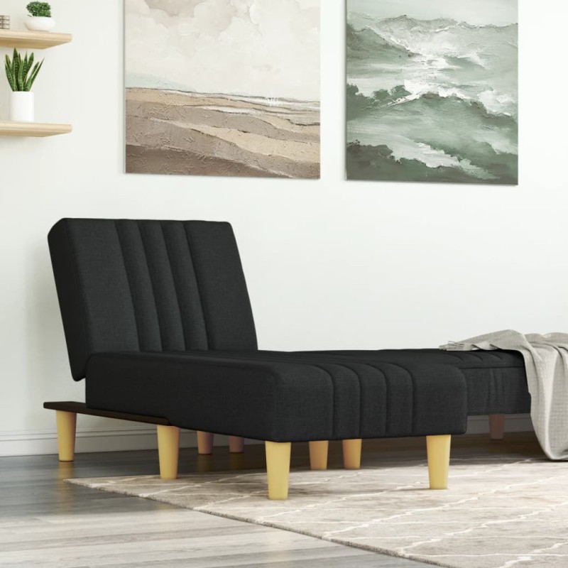 Chaise longue tecido preto-Cadeiras de descanso-Home Retail