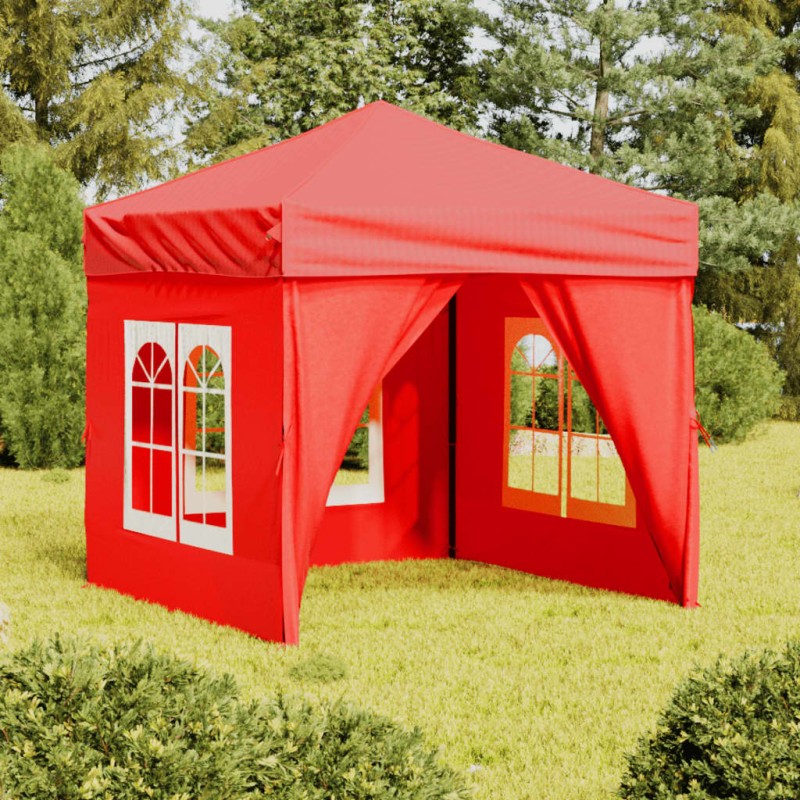 Tenda para festas dobrável com paredes laterais 2x2 m vermelho-Toldos e gazebos-Home Retail