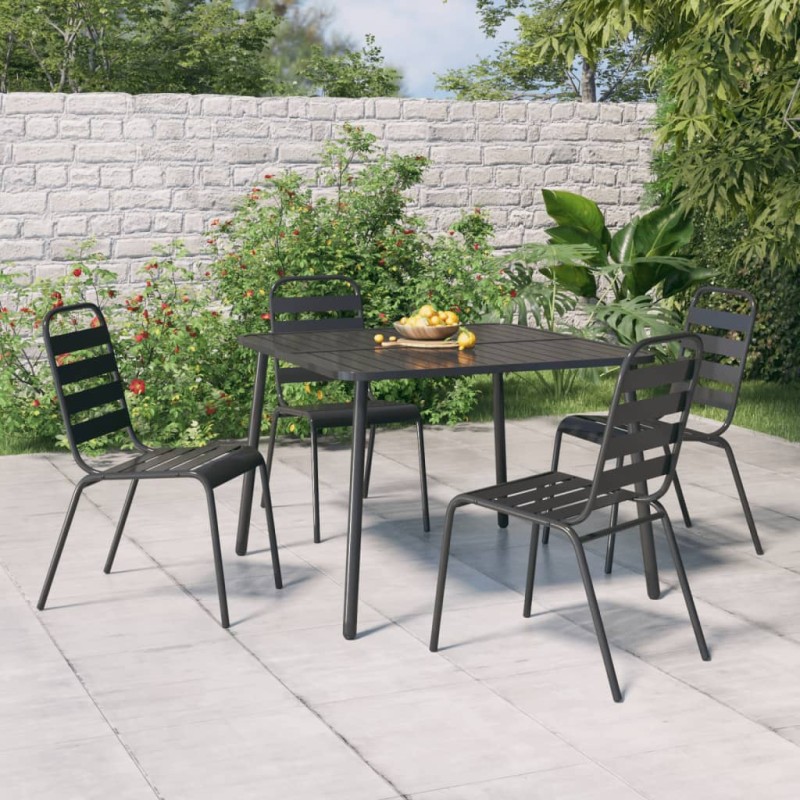 Mesa de jardim 100x100x71 cm aço antracite-Mesas de jardim-Home Retail