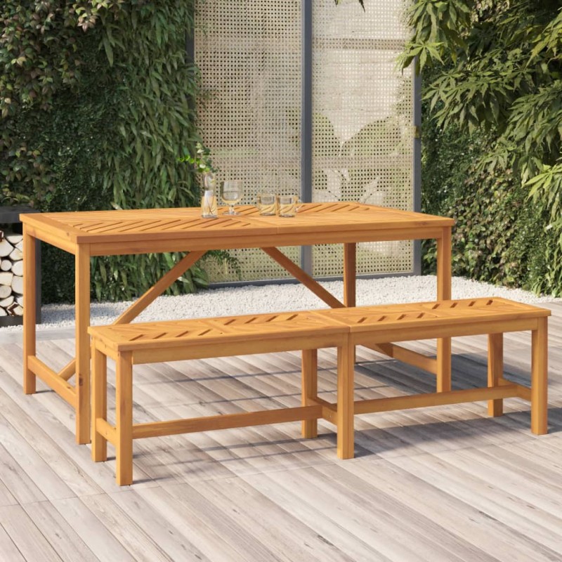 Mesa de jantar para jardim 150x90x74cm madeira de acácia maciça-Mesas de jardim-Home Retail