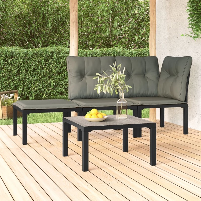 Mesa de centro de jardim 55x55x31 cm DPC e aço cinzento-Unidades de sofá com módulos externos-Home Retail