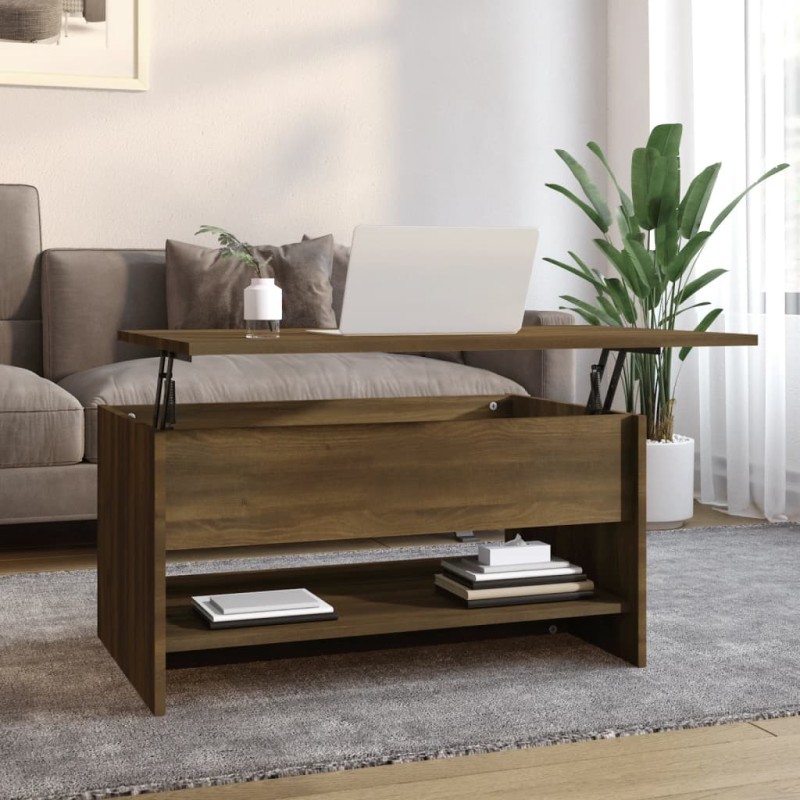 Mesa de centro 80x50x40 cm derivados madeira carvalho castanho-Mesas de centro-Home Retail