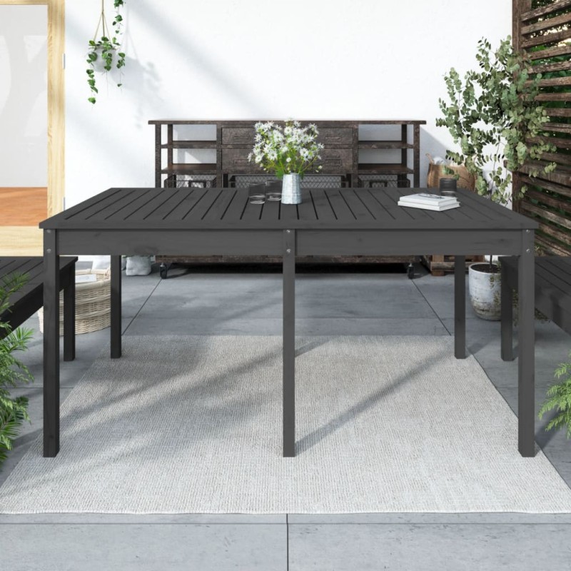 Mesa de jardim 159,5x82,5x76cm madeira de pinho maciça cinzento-Mesas de jardim-Home Retail