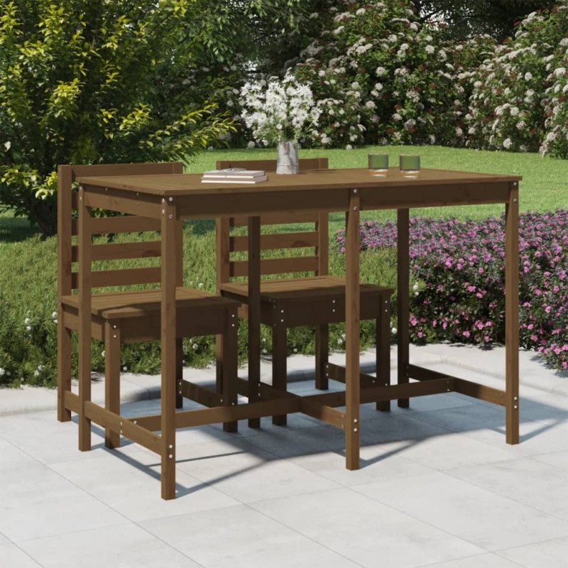 Mesa de jardim 159,5x82,5x110 cm pinho maciço castanho-mel-Mesas de jardim-Home Retail