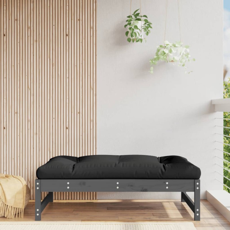 Apoio de pés para jardim 120x80 cm pinho maciço cinzento-Unidades de sofá com módulos externos-Home Retail