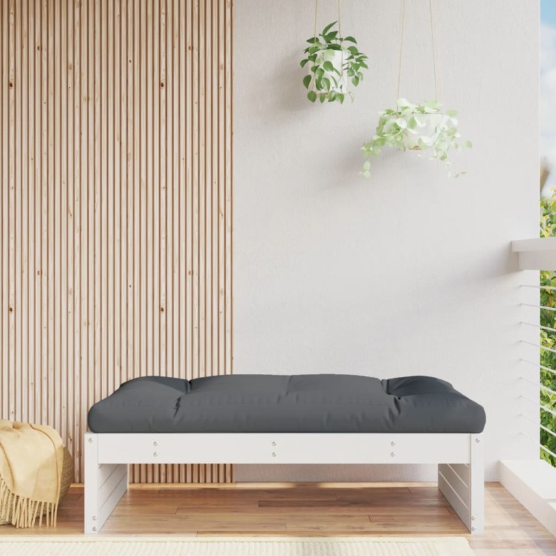 Apoio de pés para jardim 120x80 cm pinho maciço branco-Unidades de sofá com módulos externos-Home Retail