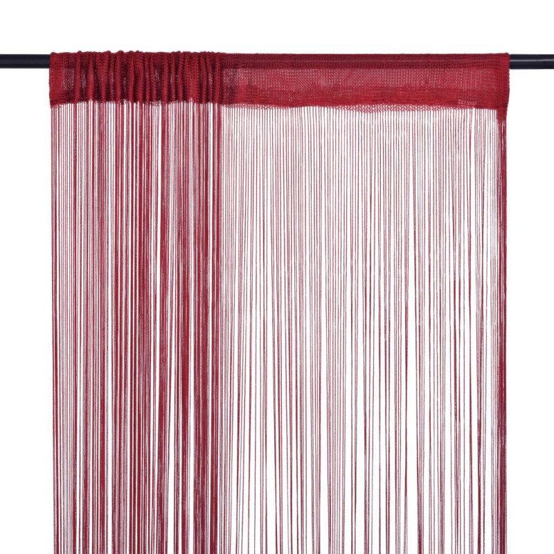 Cortinas de fios 2 pcs 140x250 cm bordô-Persianas e cortinas-Home Retail